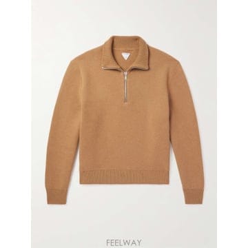 26 F/W 보테가 베네타 리브드 캐시미어블렌드 하프지퍼 스웨터 80 B0081460433