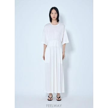 26 FW 토템 여성 코튼 실크 티 드레스 tot0265072wht