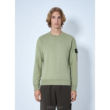 26 FW 스톤아일랜드 남성 크루넥 스웨트셔츠, 팔 패치 포함 sto0165046grn