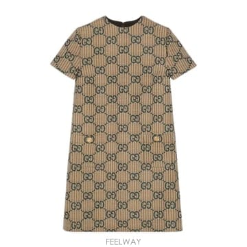 24SS 구찌 울 드레스 with 쇼트 sleeves 771431ZAO949672 TP573531631