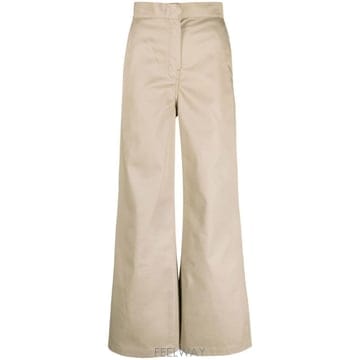 23FW 팜엔젤스 베이지 와이드 팬츠 with Concealed Fastening in Polyester B