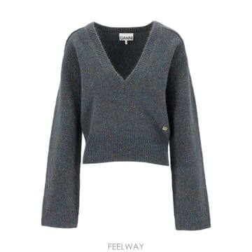 [A94]가니 A1150050726 여성 니트 스웨터 GANNI GANNI Melange Mohair Dee