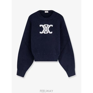 [N85]셀린느 RY0ZX3T27 여성 니트 스웨터 가디건 CELINE Triomphe cotton blen