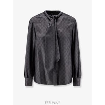 [N85]구찌 860513 여성 셔츠 블라우스 남방 GUCCI Gucci Primavera GG silk s