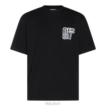 [B47]오프화이트 OMAA120F26JER00Y001 남성 티셔츠 상의 탑 BLACK COTTON T SH