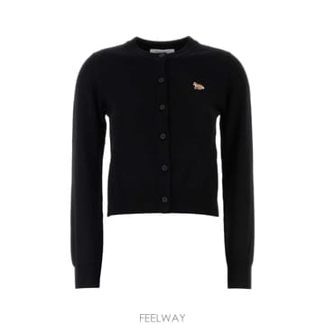[X45]메종 키츠네 PW00502KT1181 P199 여성 스웨터 니트 가디건 Black wool card