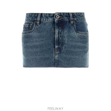Miu Miu [X45]�̿�̿� GWD360SOOO192U F0008 ���� ��ĿƮ ġ�� �� �̵� �̴Ͻ�ĿƮ Denim mi[X45]�̿�̿� GWD360SOOO192U F0008 ���� ��ĿƮ ġ�� ��