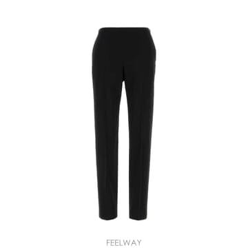 [X45]더로우 R000333W4685 BLK 여성 조거팬츠 트랙팬츠 와이드 면바지 팬츠 Black wool