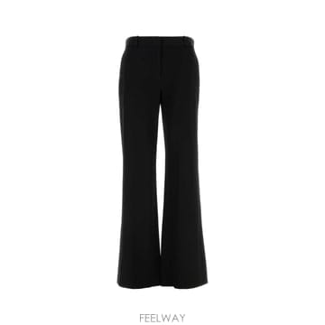 [X45]더로우 R000383W4685 BLK 여성 조거팬츠 트랙팬츠 와이드 면바지 팬츠 Black wool