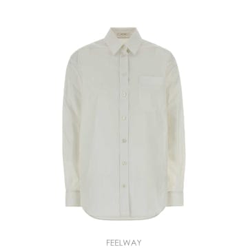THE Row [X45]���ο� 10477W4280 VWH ���� ���� ���� ����콺 White poplin Gavina sh[X45]���ο� 10477W4280 VWH ���� ���� ���� ����콺 Whi