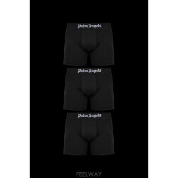 Palm Angels �ʿ����� Three pack of boxers with �ΰ� PLA1UMBLT01TR0BLACK TP5765�ʿ����� Three pack of boxers with �ΰ� PLA1UMBLT01TR0