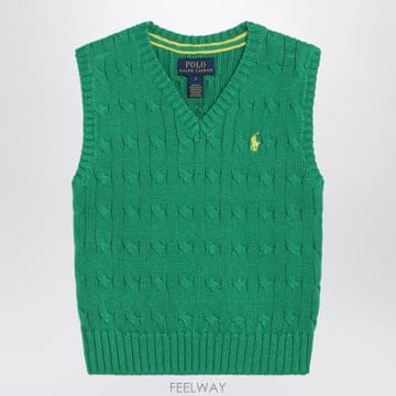 26 S/S 폴로 랄프로렌 그린 케이블니트 코튼 베스트 (KIDS ) B0051861964