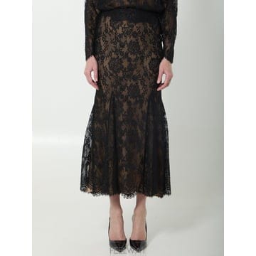 26 F/W 셀프 포트레이트 블랙 레이스 미디 스커트 PF26032M B0022029478