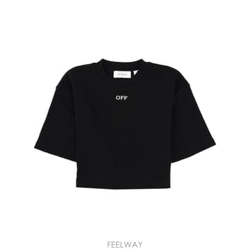 26SS Off 화이트 크롭 T 셔츠 WITH 로고 2AA081C99JER004W003 TP570701720
