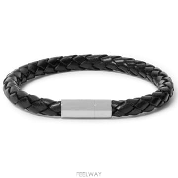 폴스미스 마그네틱 클로즈 브레이디드 레더 브레이슬릿 블랙 ARXC BRAC PLAIT