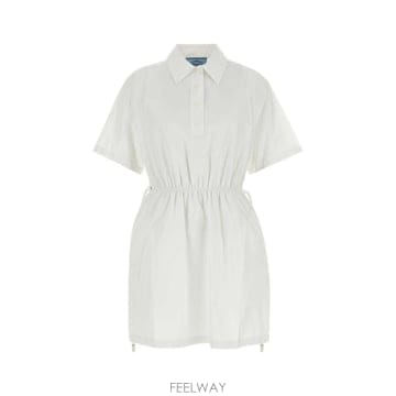 25SS 프라다 화이트 poplin 셔츠 드레스 P3O94CSOOO1XV2F0009 TP578403669