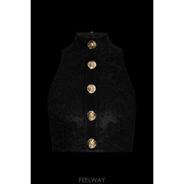 25FW Balmain 쇼트 탑 with appliques FF1AB495JK650PA TP572906729