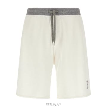 Brunello Cucinelli 26SS ���ڷ� ��ġ�ڸ� melange ��ư �� linen fleece Bermuda ���� with �ΰ�26SS ���ڷ� ��ġ�ڸ� melange ��ư �� linen fleece Be