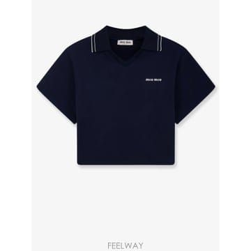 미우미우 코튼 맨투맨 다크 블루