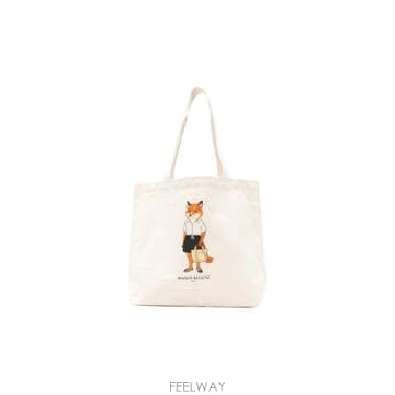 인더샵 Maison Kitsune 메종키츠네 아이보리 토트백