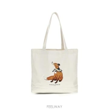 인더샵 Maison Kitsune 메종키츠네 화이트 토트백