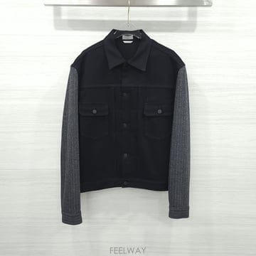 [럭스유] 50 / 디올 스트라이프 데님 자켓 블랙 193D496A274X