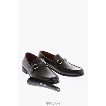인더샵 Ermenegildo Zegna 브라운 카프스킨 로퍼