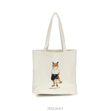 인더샵 Maison Kitsune 메종키츠네 화이트 토트백