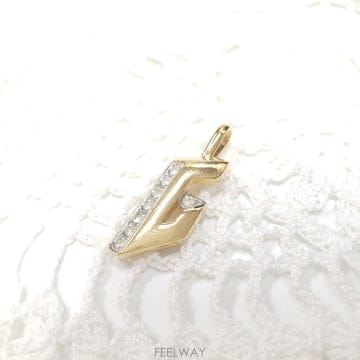GIVENCHY 지방시 G 이니셜 로고 스톤 금장 목걸이 팬던트 A961