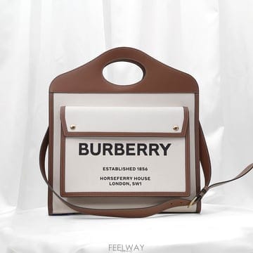 중고명품건대점 / Burberry(버버리) 80393621 내추럴 몰트 브라운 레더 투톤 캔버스 