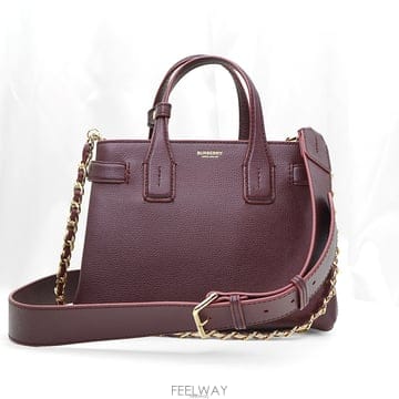 중고명품건대점 / Burberry(버버리) 8068559 마호가니 레드 배너 레더 스몰 토트 2WAY