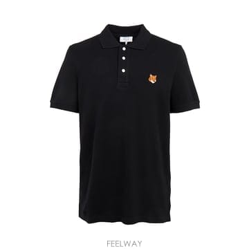 메종키츠네 폭스 헤드 폴로 셔츠 네이비