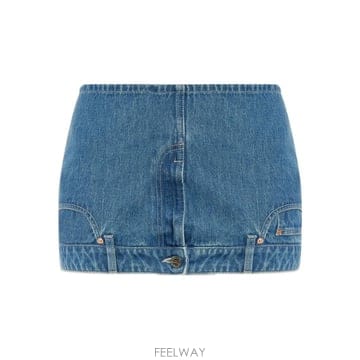 당일배송 베트멍 업사이드 다운 데님 미니 스커트
