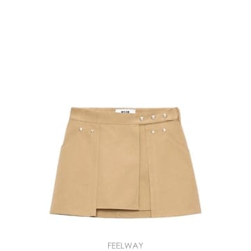 당일배송 엠에스지엠 버튼 디테일 랩 스타일 A라인 스커트