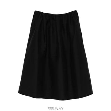 토템 미디 스커트 블랙