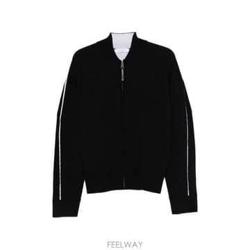 지방시 스트라이프 지퍼 가디건 블랙