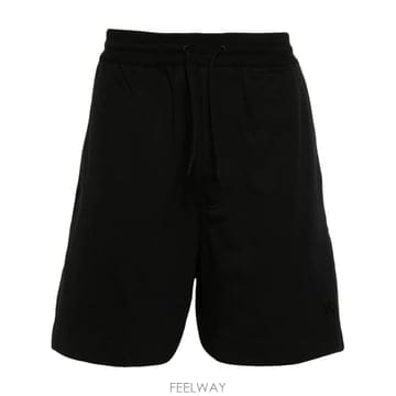 요지 야마모토 요지야마모토 로고 프린트 트랙쇼츠