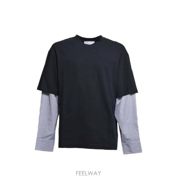 당일배송 질샌더 스트라이프 레이어드 티셔츠