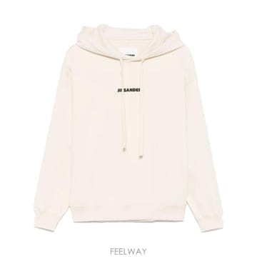 당일배송 질샌더 로고 프린트 드로스트링 후디