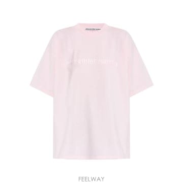 당일배송 알렉산더왕 로고 프린트 드롭 숄더 티셔츠