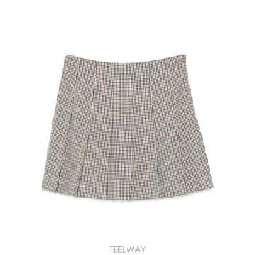 당일배송 엠에스지엠 체크 플리츠 미니 스커트