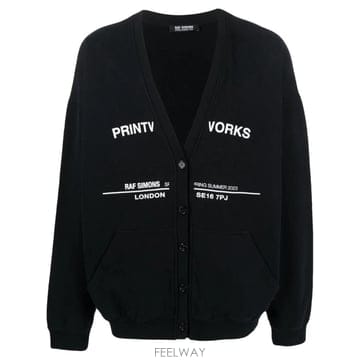 당일배송 라프시몬스 투어 프린트 플리스 가디건