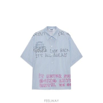 당일배송 엠에스지엠 스트라이프 그래픽 셔츠
