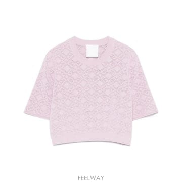 당일배송 지방시 로고 니트 크롭 탑