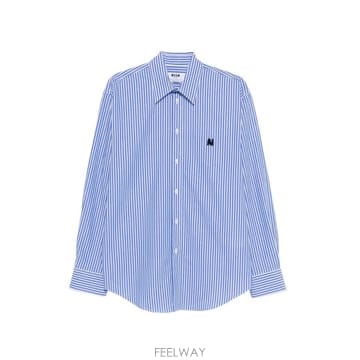 엠에스지엠 스트라이프 로고 셔츠