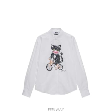 당일배송 엠에스지엠 캣 프린트 티셔츠