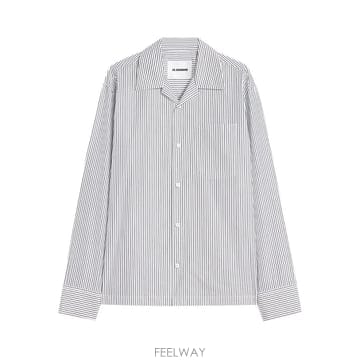 질샌더 스트라이프 경량 코튼 셔츠