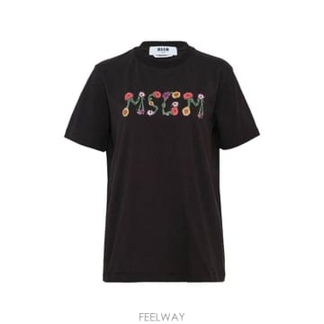 당일배송 엠에스지엠 플로럴 로고 티셔츠