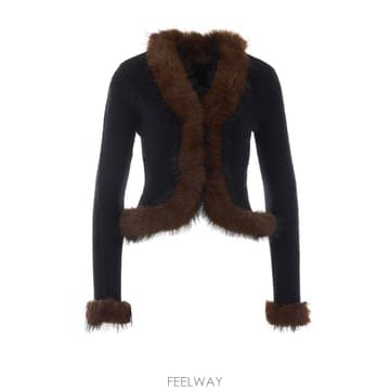 26 F/W 셀프 포트레이트 페이크 퍼 니트 가디건 148C/BLAC B0012263058