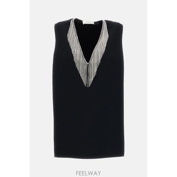 26 F/W 스포츠막스 슬리브리스 캐디 탑 WITH 라인스톤 2622 B0032185408